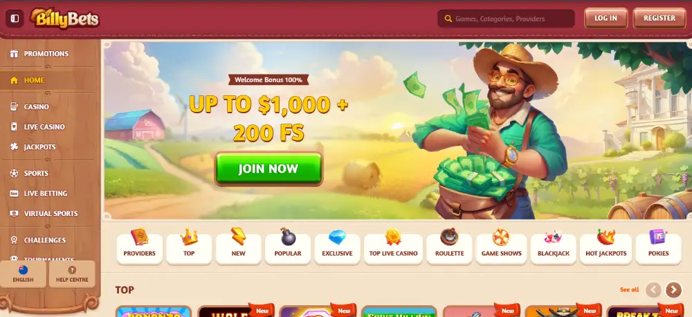 billybets igralniza prikaz