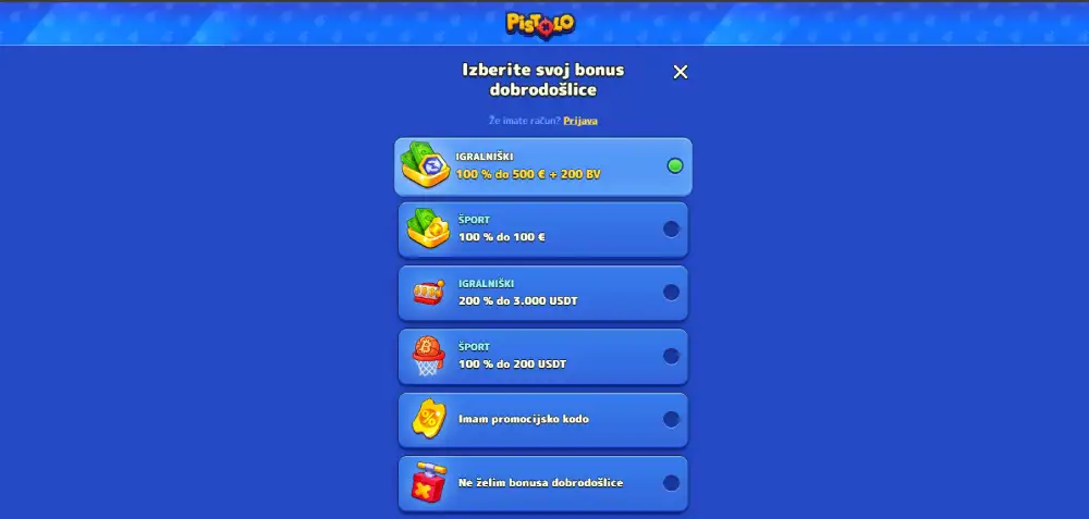 nove spletne igralnice pistolo